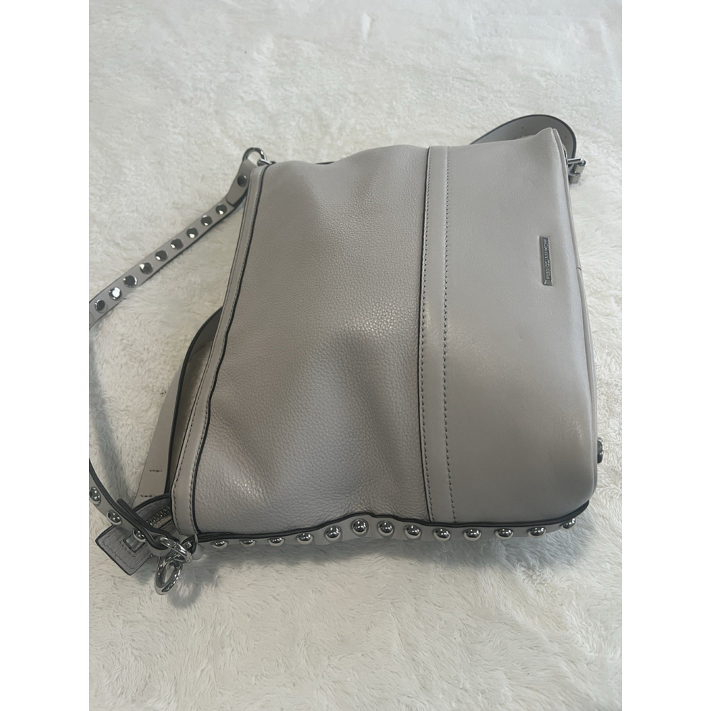 Rebecca Minkoff Cream Leather Silver Studded Crossbody Bag Purse NWOT - Picture 16 of 16